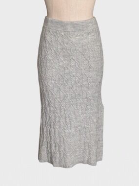 Greige Cable‎ Knit Sweater Skirt